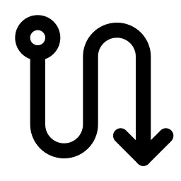 S Turn Down Line Icon