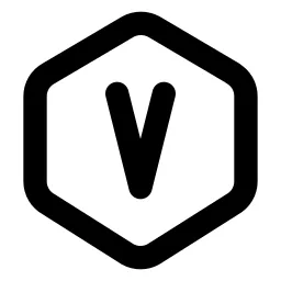 Hexagon Letter V Line Icon