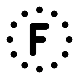 Circle Dotted Letter F Line Icon