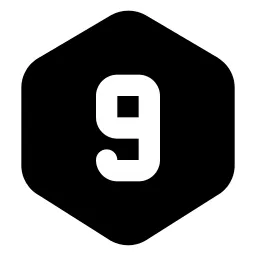 Hexagon Number 9 Icon