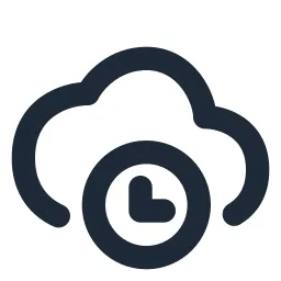 Cloud Clock Line Icon
