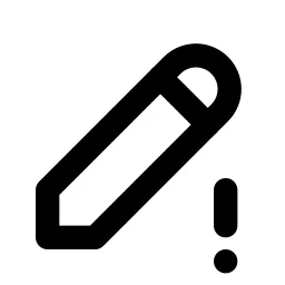 Pencil Exclamation Line Icon