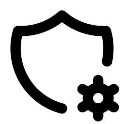 Shield Cog Line Icon