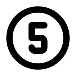 Circle Number 5 Line Icon