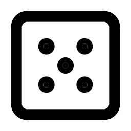 Dice 5 Line Icon