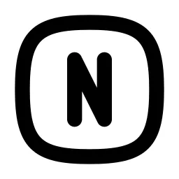 Square Rounded Letter N Line Icon