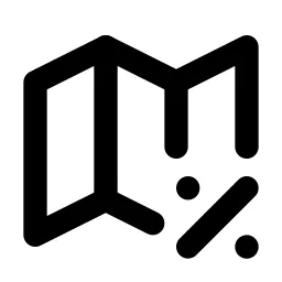 Map Discount Line Icon