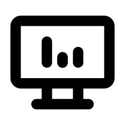Device Desktop Analytics Line Icon