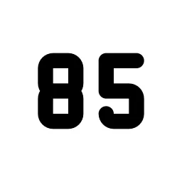 Number 85 Small Line Icon