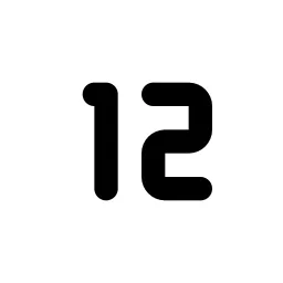 Number 12 Small Line Icon