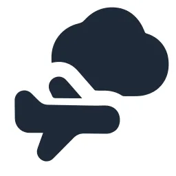 Airplane Cloud Solid Icon
