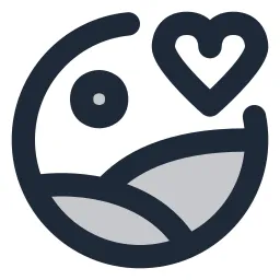 Image Circle Heart Duotone Icon