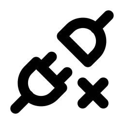 Plug Connected X Line Icon
