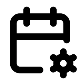 Calendar Cog Line Icon