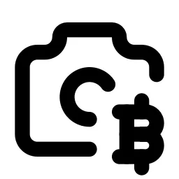 Camera Bitcoin Line Icon