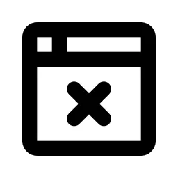 Browser X Line Icon