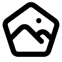 Photo Pentagon Line Icon