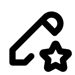 Pencil Star Line Icon