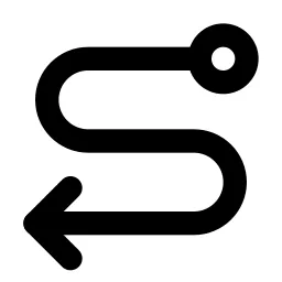 S Turn Left Line Icon