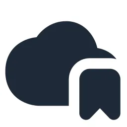 Cloud Bookmark Solid Icon