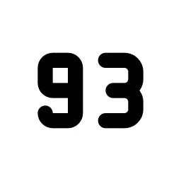 Number 93 Small Line Icon