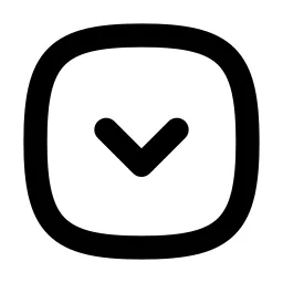 Square Rounded Chevron Down Line Icon