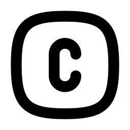 Square Rounded Letter C Line Icon