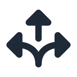 Arrow Decision Up Solid Icon