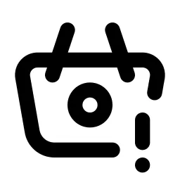 Basket Exclamation Line Icon