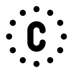 Circle Dotted Letter C Line Icon