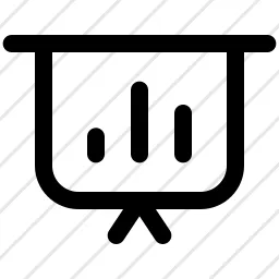 Chart 2 Statistics Flipchart Presentation Icon