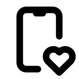 Device Mobile Heart Line Icon