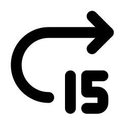 Rewind Forward 15 Line Icon
