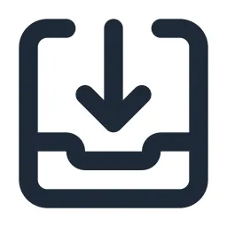 Inbox 2 Import Line Icon