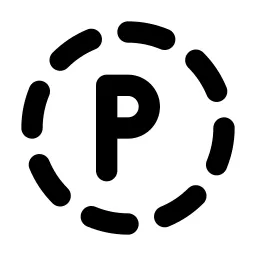 Circle Dashed Letter P Line Icon