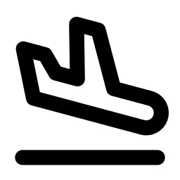 Plane Arrival Line Icon