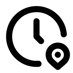 Clock Pin Line Icon