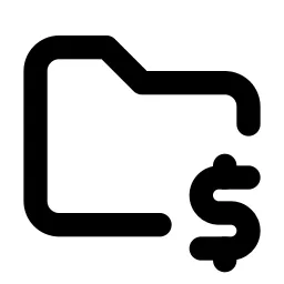 Folder Dollar Line Icon