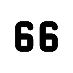 Number 66 Small Line Icon