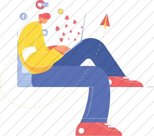 Person Sending Likes on Social Media