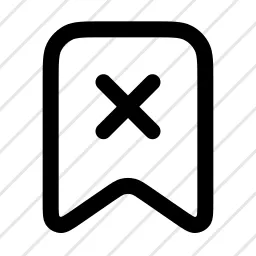Bookmark Delete Remove Banner Flag Tag X Icon