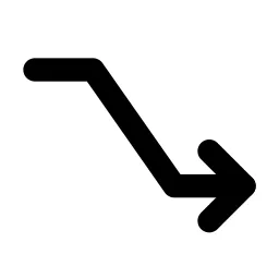 Trending Down 2 Line Icon