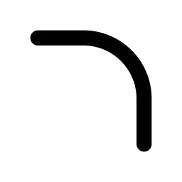 Radius Top Right Line Icon
