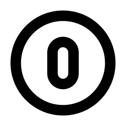 Circle Number 0 Line Icon