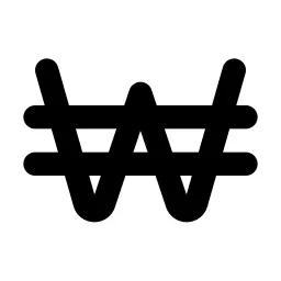 Currency Won Line Icon