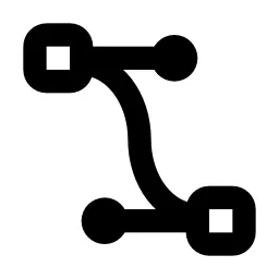 Vector Bezier 2 Line Icon