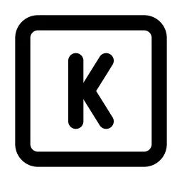 Square Letter K Line Icon