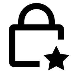 Lock Star Line Icon