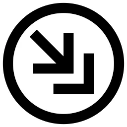Double Arrow Down Right Circle Icon