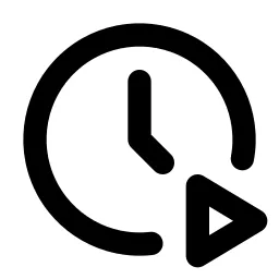Clock Play Line Icon
